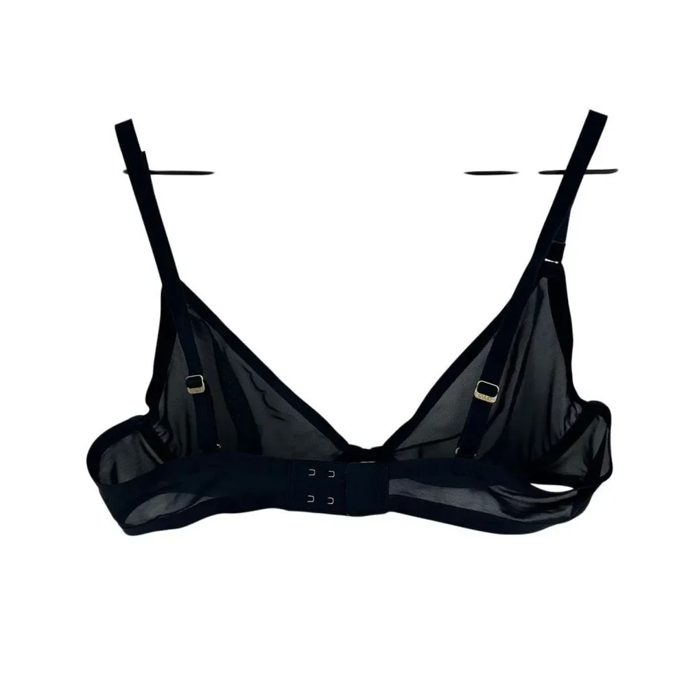 Cuup the plunge bra 36c ink black blue sheer mesh underwire unlined bralette - Picture 8 of 8